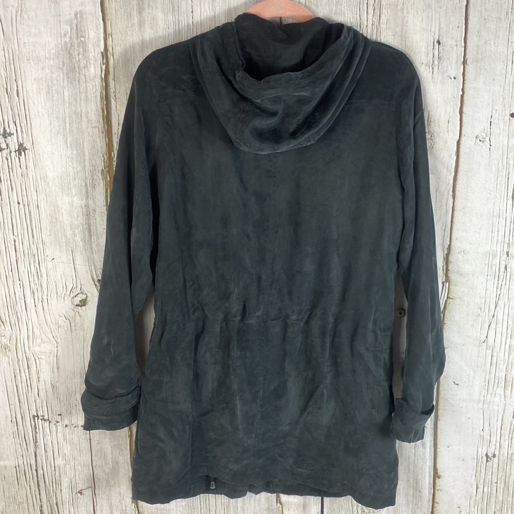 Maje Lambskin Leather Trim Anorak Jacket Size Medium - Picture 6 of 12